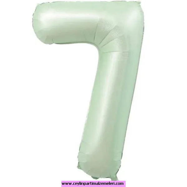 7 Rakam Yeşil Folyo Balon